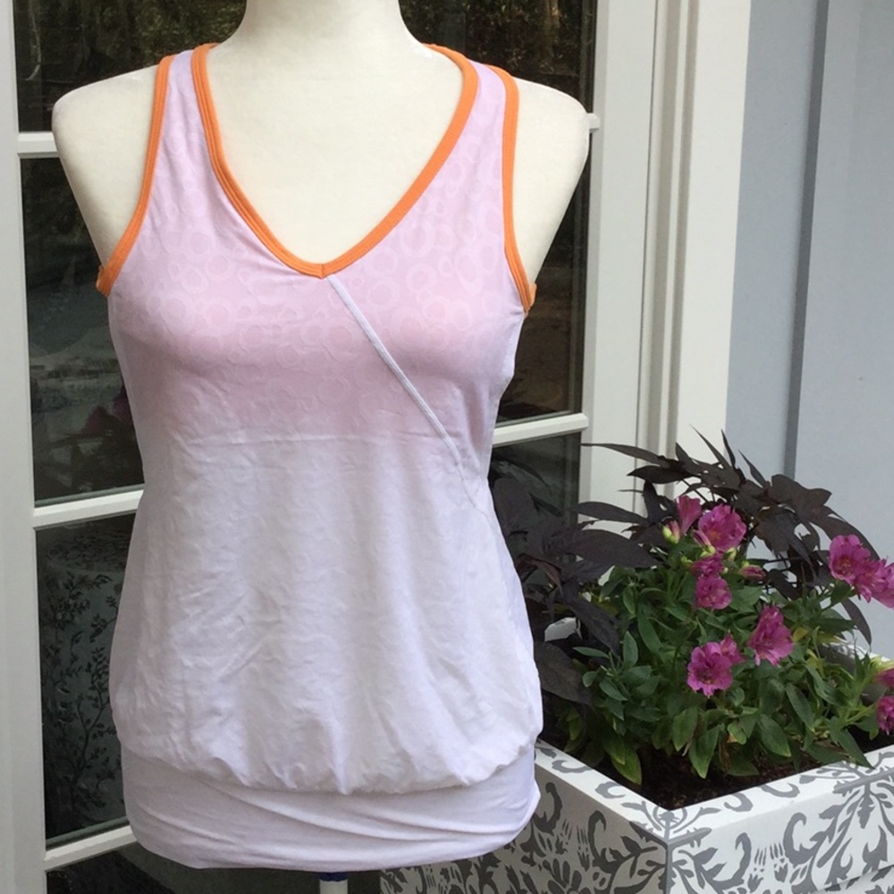 Cozy Orange Blouson Workout Top w/Bra
